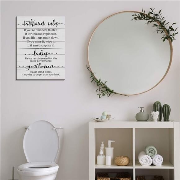 Signs for Bathroom Restroom Wall Art Decor Funny Toilet Signs for Bathroom - Picture 3 of 8